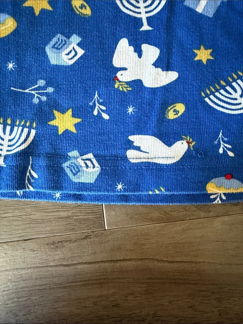 Hanna Andersson Blue Holiday Menorah & Dove Pajama Set